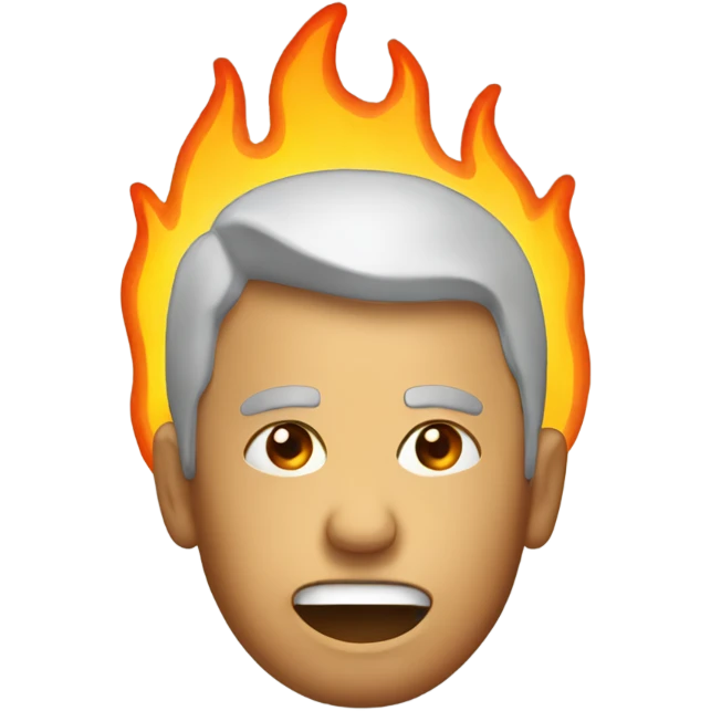 Head on fire emoji