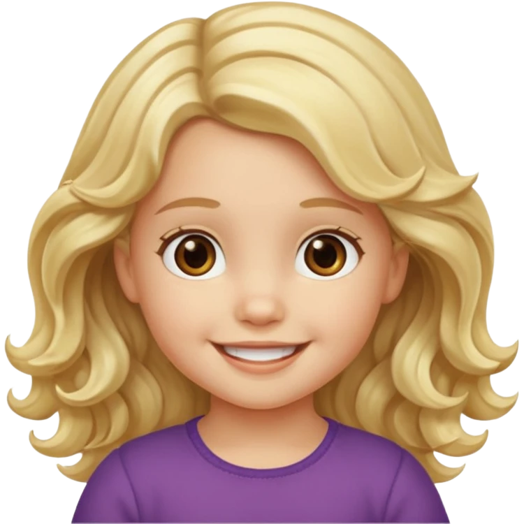 3yr old girl wavy long blond hair brown eyes  emoji