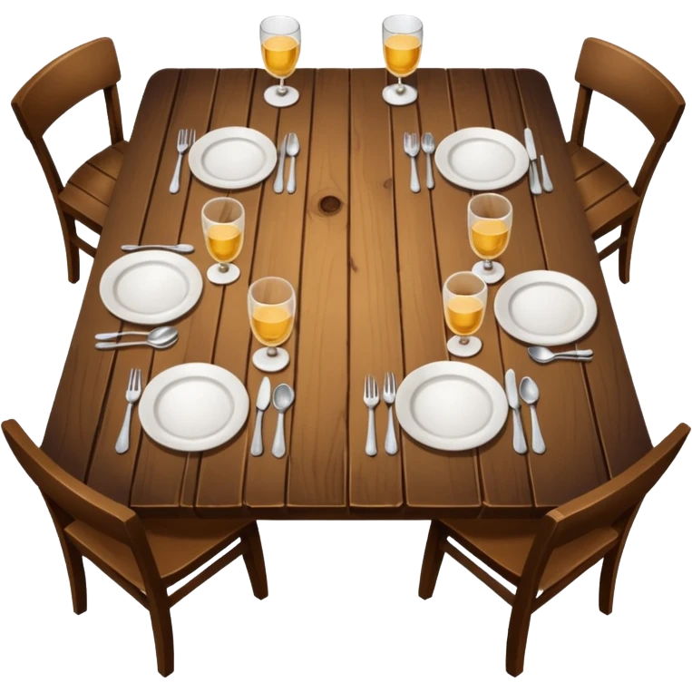 dirty table with empty plates and glasses emoji
