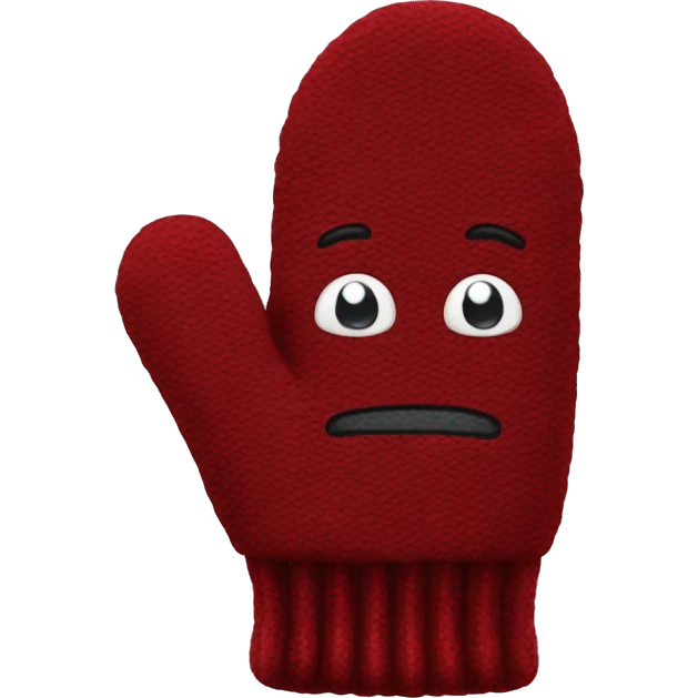 Dark red mittens emoji