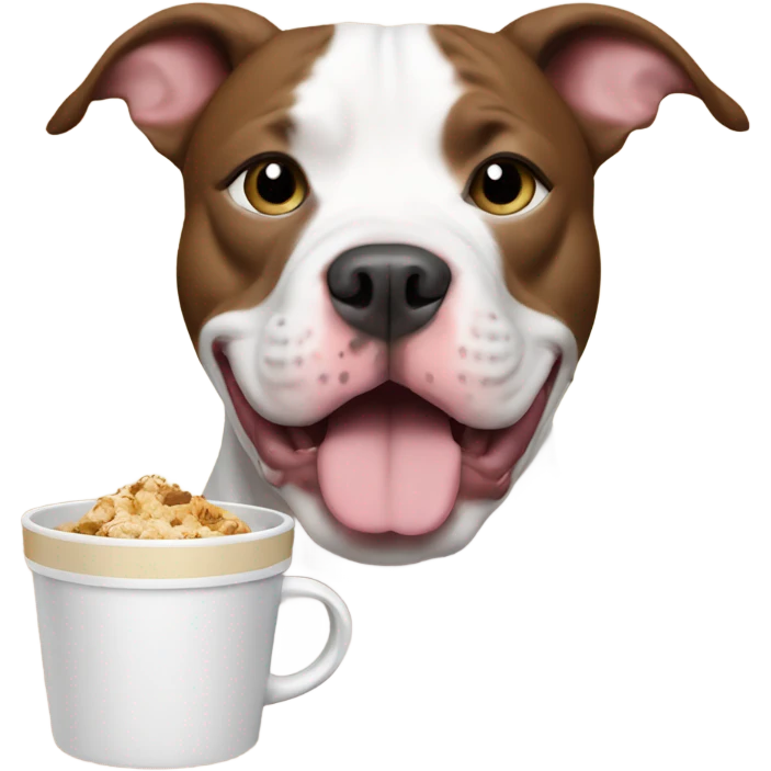 Pitbull with pup cup emoji