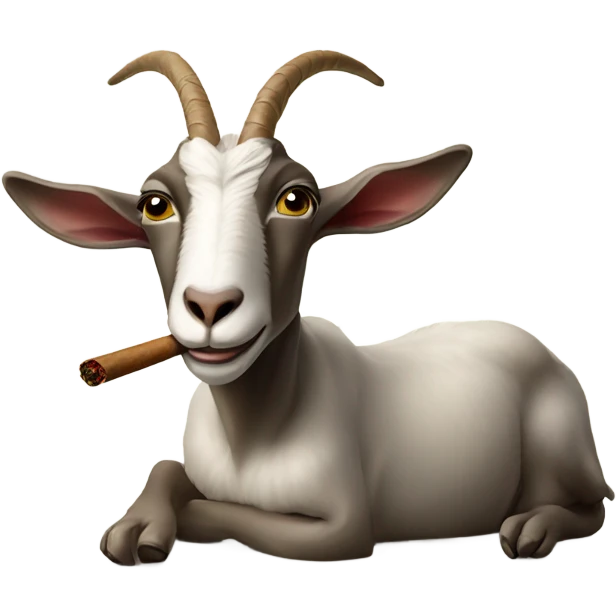 Goat smoking a cigar emoji