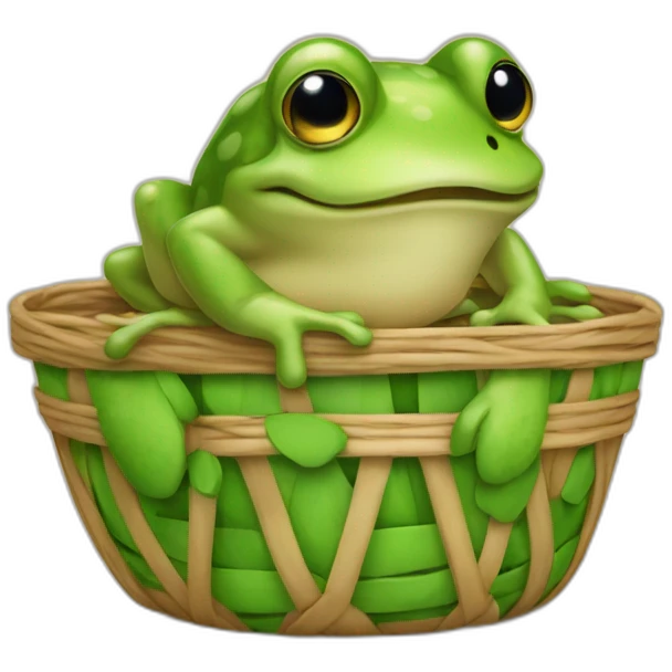 Grenouille sur un panier emoji