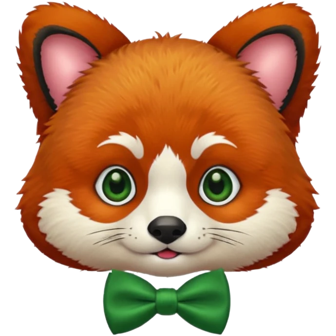 red panda with green bow tie emoji