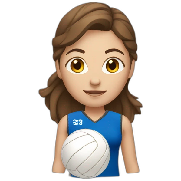woman playing volleyball with brown hair, fair skin emoji
