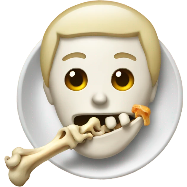 Person eating a bone emoji