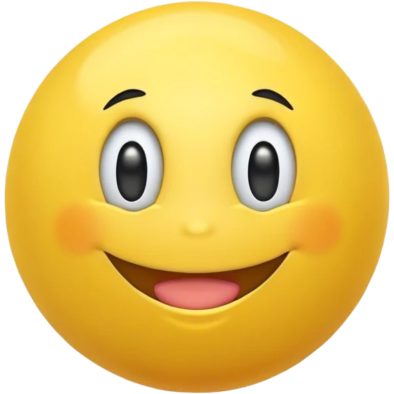 Yellow ball with a smily face emoji