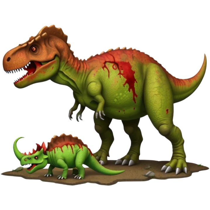 T-Rex with dead triceratops  emoji
