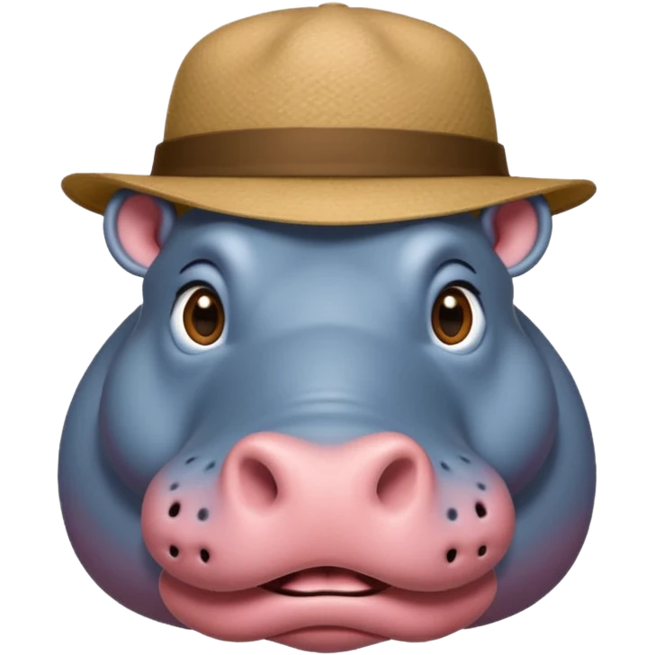 hipoptamus body wearing hat emoji