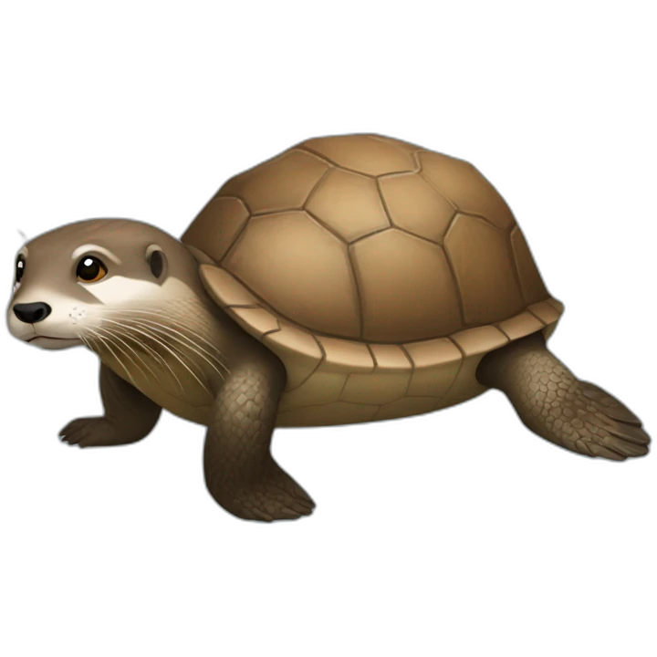 Loutre sur une tortue emoji