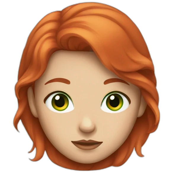girl with red hair and green eyes emoji