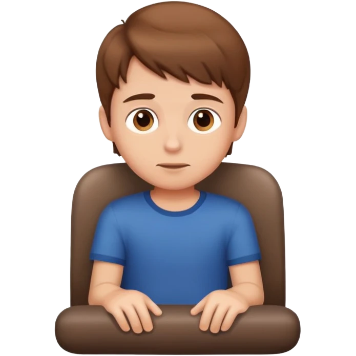 Brown hair boy at the edge of his seat emoji