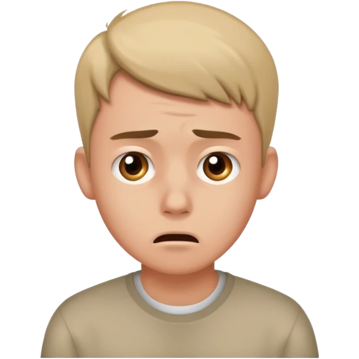 сделай тревожного молодого человека который боится отказать emoji