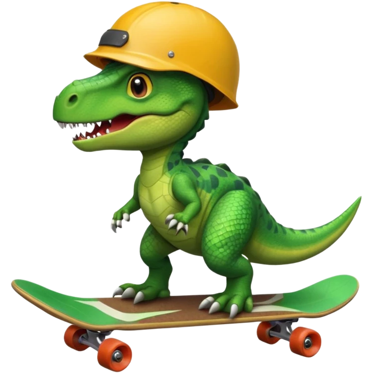 Dinosaur on a skateboard emoji