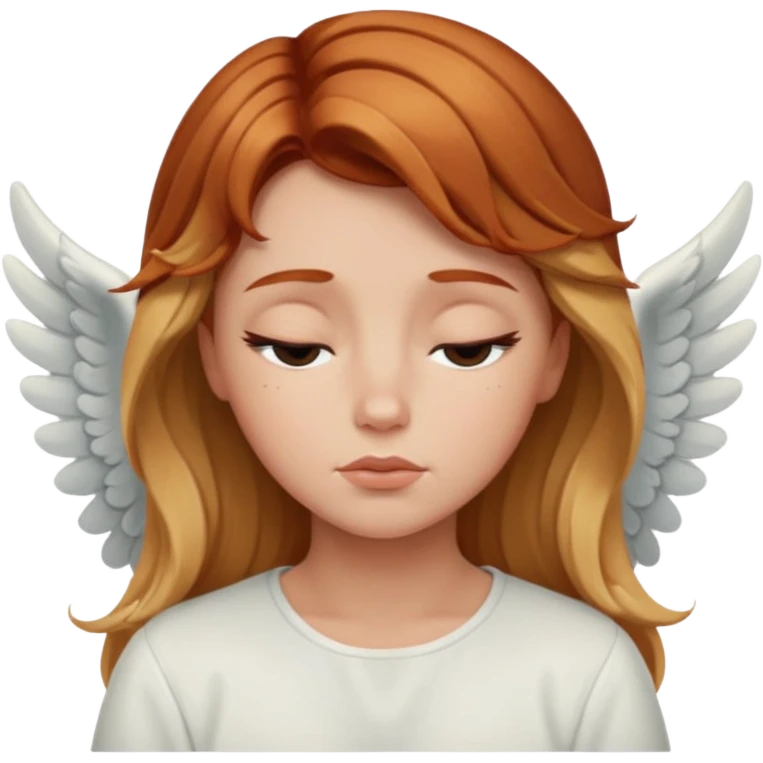 Sleepy angel with auburn hair the blonde balayage emoji