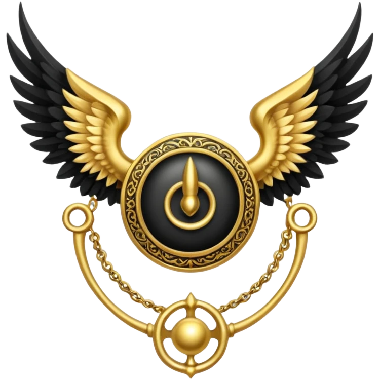 Holy Emblem with black wings and horn emoji