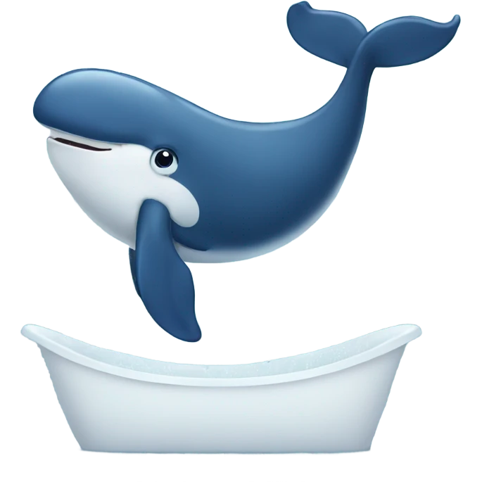 Whale taking shower emoji