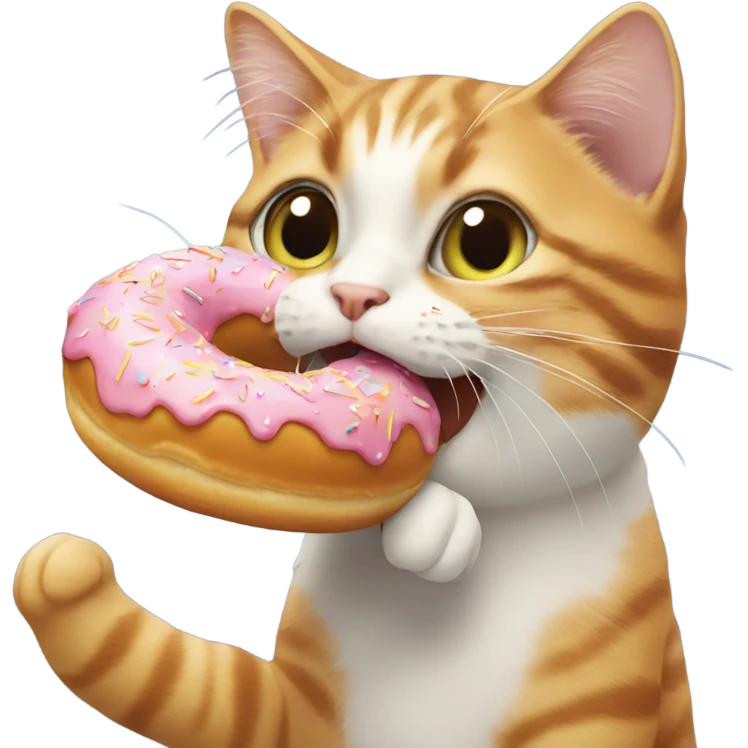 Cat eating a donut emoji