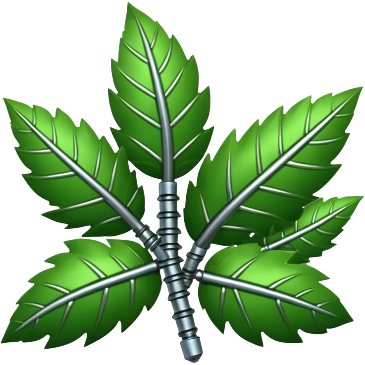 quiero una fucion de pernos y hojas de arbol ahi esta un referente emoji