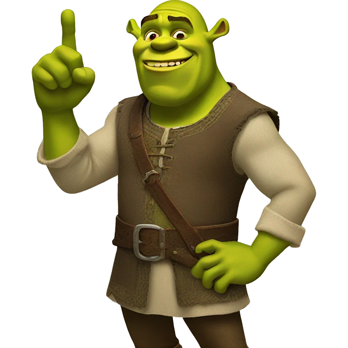 Shrek pointing to the left emoji