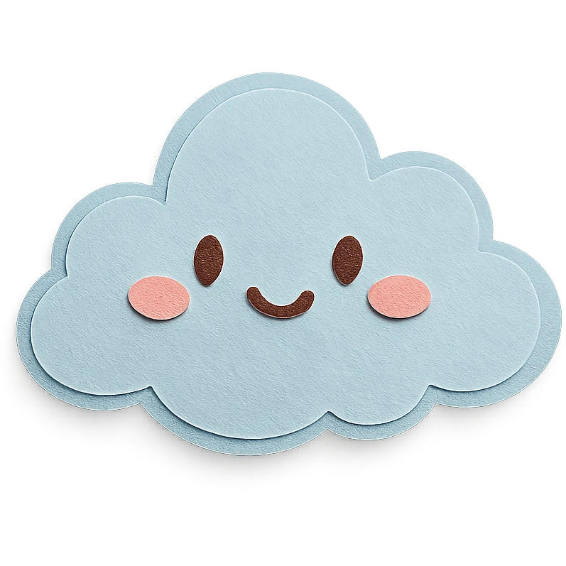 soft pastel kawaii cloud weather icon emoji