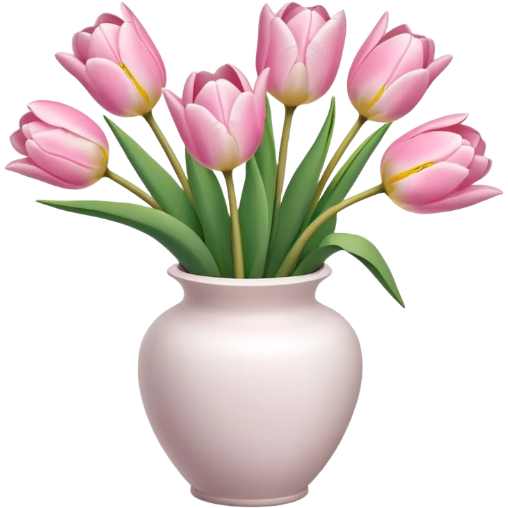 Light pink tulips in white vase emoji