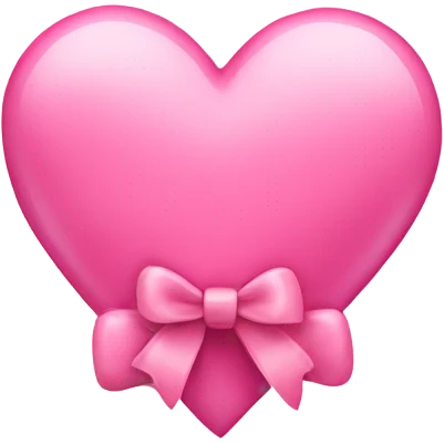 A cute pink heart with a bow emoji