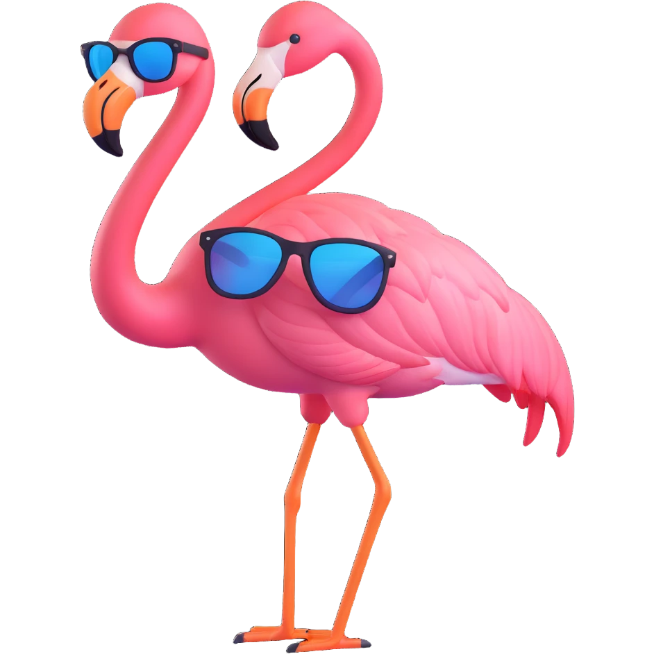 flamingo with sunglasses dancing emoji