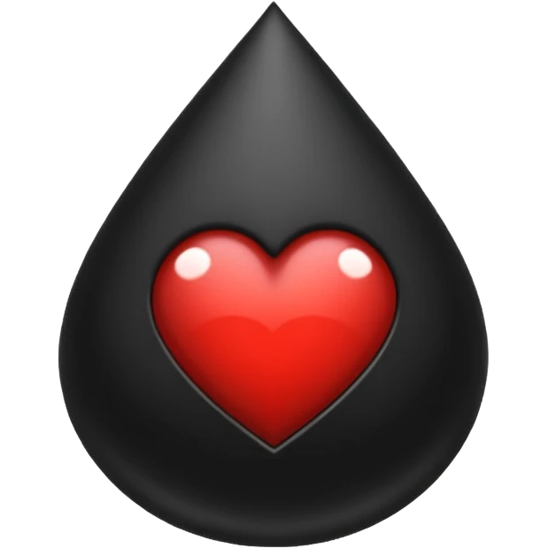 heart with gothic black teardrop emoji
