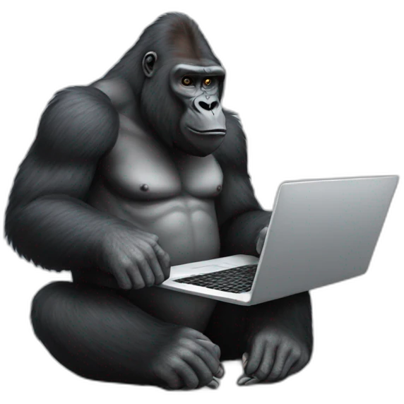 Gorilla using a Laptop emoji