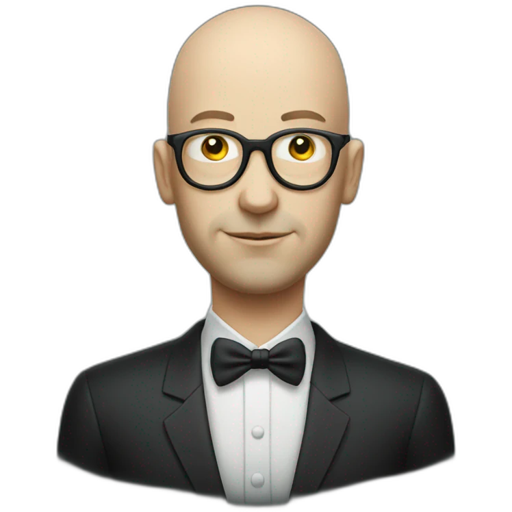 A white bald Man with glasses playing 8ball emoji