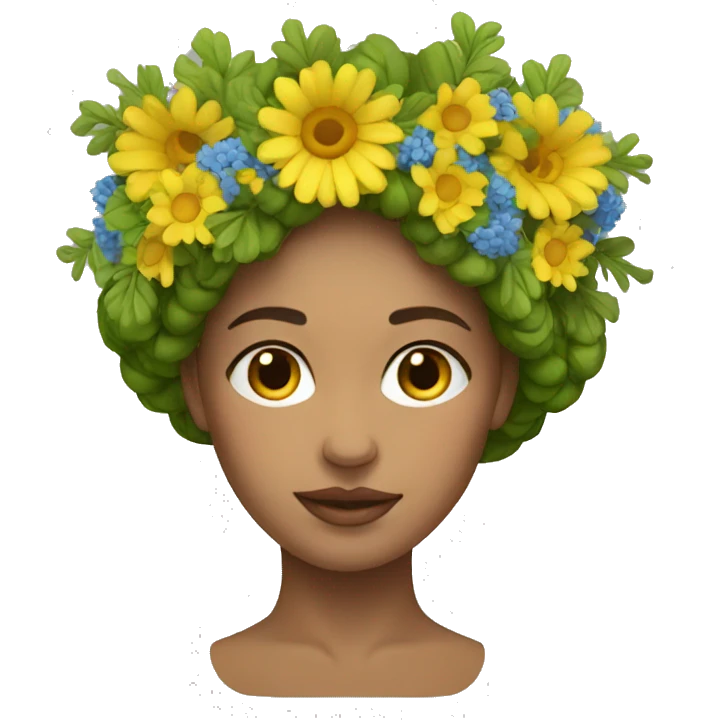 woman with ukrainian wreath on her head emoji