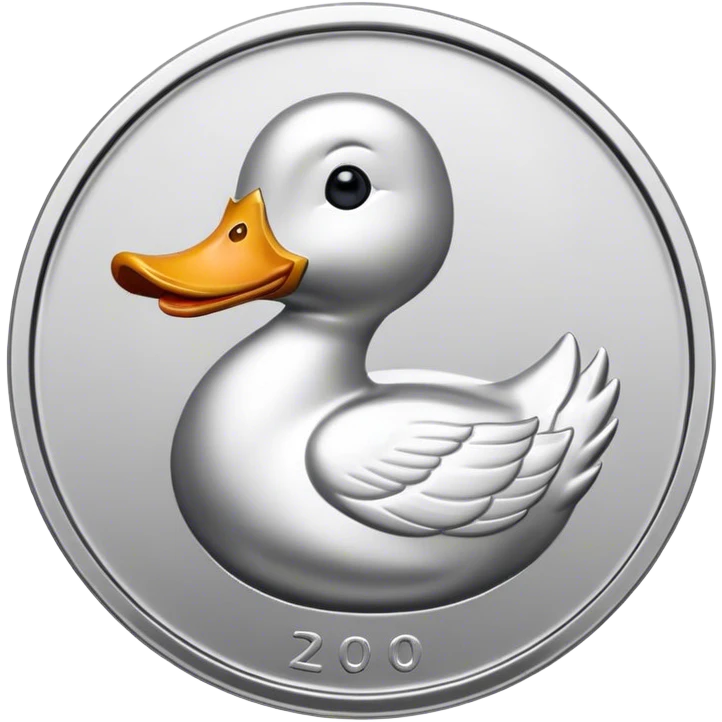 silver coin with a duck on it emoji