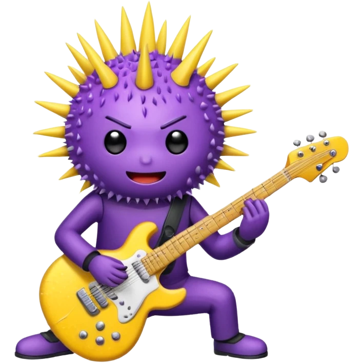 playing electric guitar sea urchin emoji