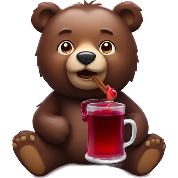 Bear with mulled wine  emoji