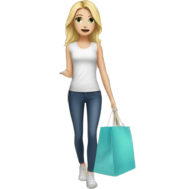 white girl shopping emoji