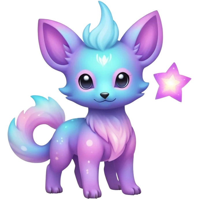Cute cool colorful pastel nebula fantasy animal hybrid Fakemon full body  emoji