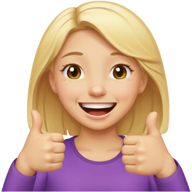 Double thumbs up blonde girl laugh cry emoji emoji