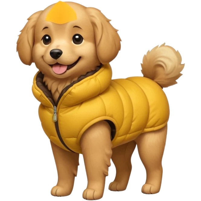 a full body of cute dog with puffer clothes emoji