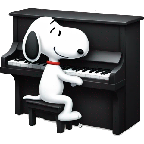 snoopy playing the piano emoji