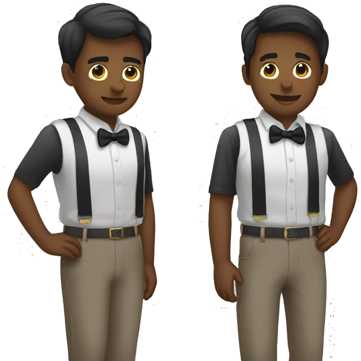 Adjusting bow tie with hands  emoji
