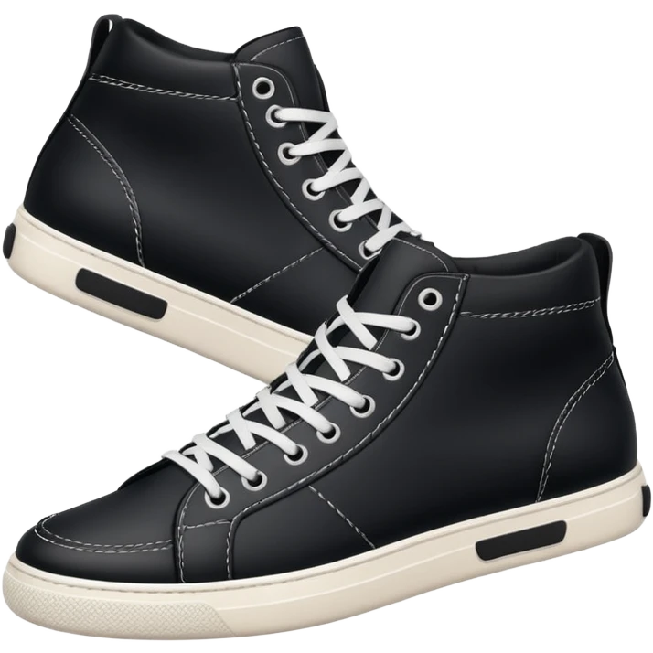 an ios genmoji for pair of black mid top sneakers emoji