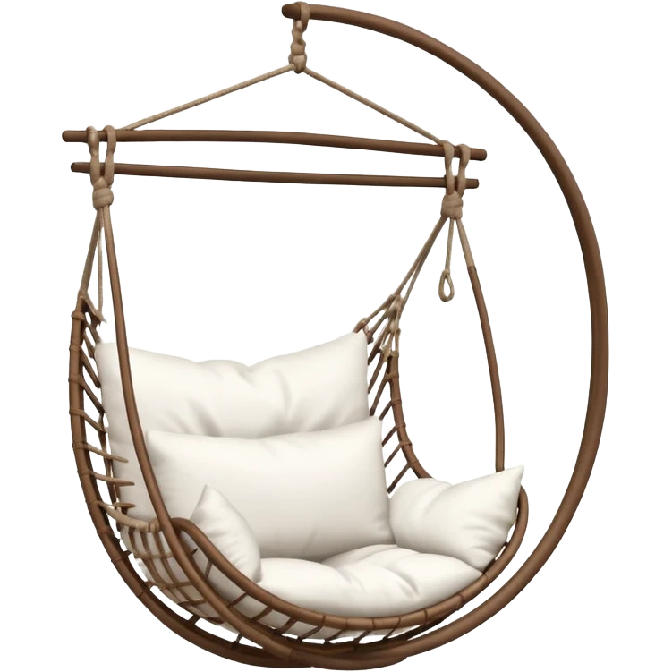 classic hanging chair with big pillows emoji