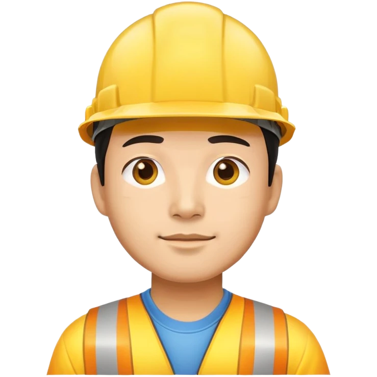 Man of Chinese appearance wearing a yellow construction hat emoji