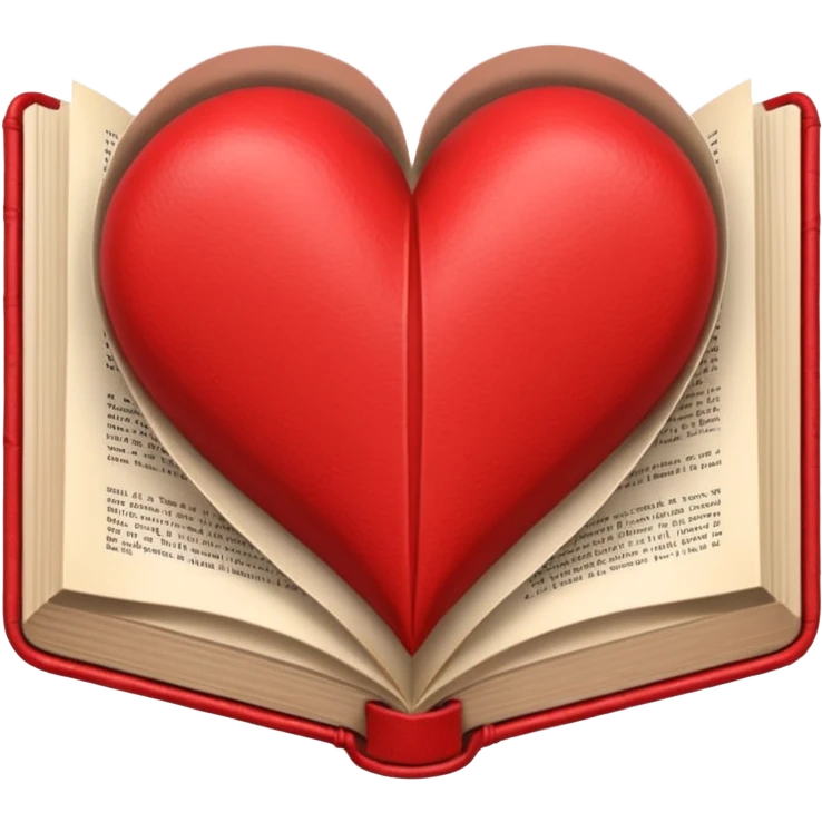 Heart made paper and book emoji