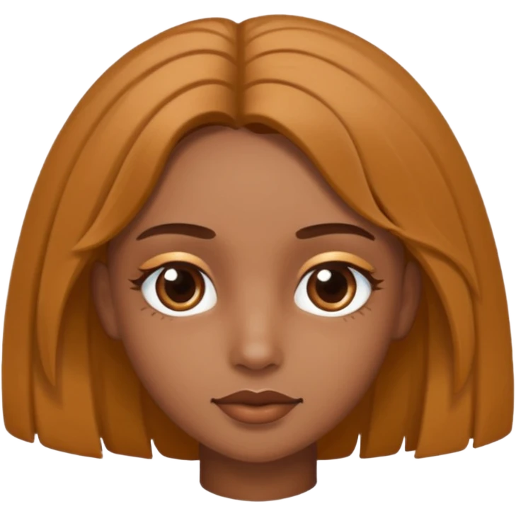 branca, olhos hazel, franjnha, pequenas sardas, cabelo castanho escuro, cabelo medio  emoji