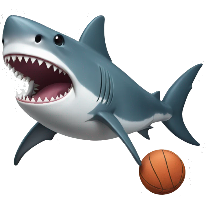 Shark playing ball emoji