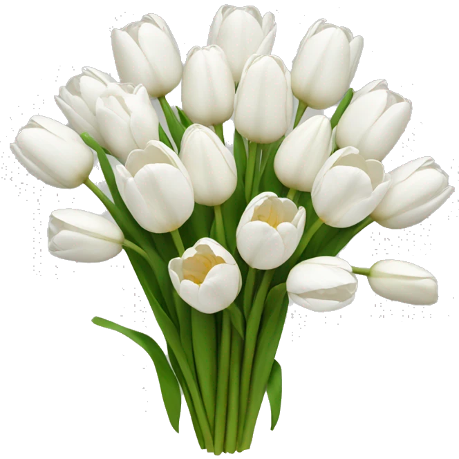 white tulip bouquet  emoji