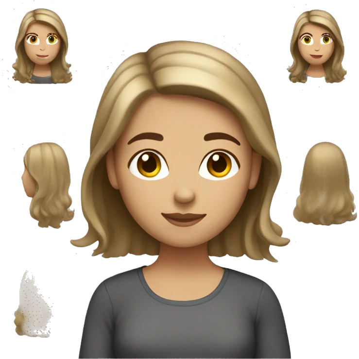 brown hair girl with blonde highlights full body emoji