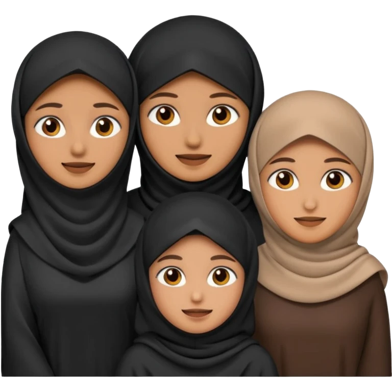 muslim faily emoji , with the women wearing niqab emoji